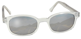 Sunglasses - Classic KD's - CHILL - Clear Frame & Silver Mirror Lens