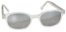 Larger Sunglasses - X-KD's - CHILL X - Clear Frame & Silver Mirror Lens