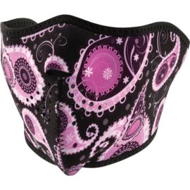 Face Mask - Half - Purple Paisley - Zan HeadGear