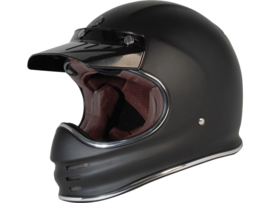 T-3 Retro Helmet Flat Black - Full Face Classic