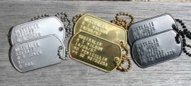 Dog Tags (Double Set) - Stainless Steel - Silver - TEXT & CHAIN INCLUDED