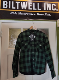 MotoShirt Para-Aramid Lumberjack Shirt - Black/Green