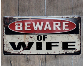 License Funny Plate - BEWARE of WIFE
