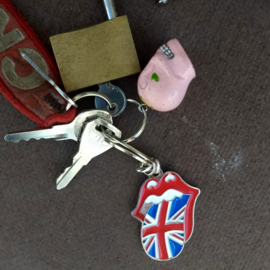 Metal Keychain - The Rolling Stones - UK Tongue Logo - Union Jack