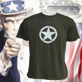 T-shirt Army White Star (Black or Green)