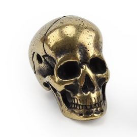 Brass Skull - Heavy - Craneum - approx 30mm - Smooth