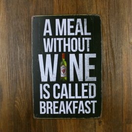 Vintage Metal Plate - A Meal without Wine ...