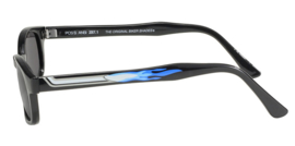 Sunglasses - Design KD's - SMOKE - Blue flames and exhaust - PIPE