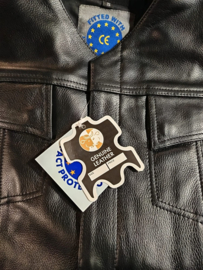 MC-Vest Black Leather - Cut Off - SOA - High V-cut neck V2.0 CE