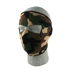 Face Mask - Full - Woodland Camouflage - reversable to black