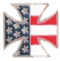 Pin - Biker Chopper Cross - Stars & Stripes