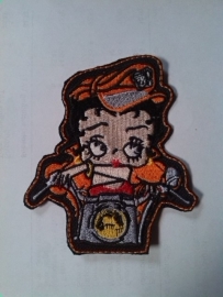 013 - Patch - Betty Boop - Biker - Orange