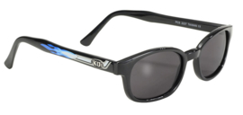 Sunglasses - Design KD's - SMOKE - Blue flames and exhaust - PIPE