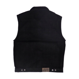 Vintage Black Denim Biker Vest - MCS WorkWear