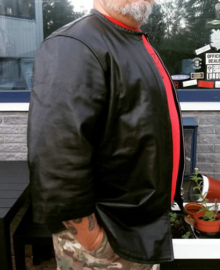 Long Beach MC Vest - (3/4 Sleeve) - Black leather