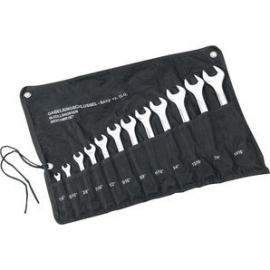 Wrench Spanner Set - Inch, 12+1 pieces, in Tetron roll-bag