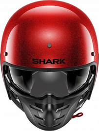 Shark S-Drak Glitter, jet helmet - RED matt sparkles - limited edition