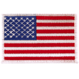 PATCH - USA Flag - Stars & Stripes - America (white border)