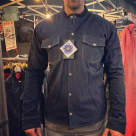 Para-Aramid MOTORSHIRT- Dark Denim - 100% protection - Raw Denim