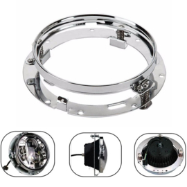 7" Round Headlight Ring Mounting Bracket - 7 Inch - Chrome