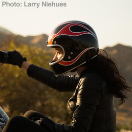 BiltWell - Gringo Helmet- Black & Red Flames