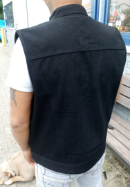 Black Denim Vest  'Sonny' - 6 pockets