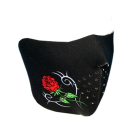 Lady Half Face Mask - Black & Roses