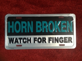 License Funny Plate - Horn Broken