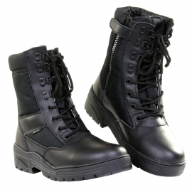 Sniper/Combat Boots - Black Leather & 3M breathing  DeLuxe (Zipper)