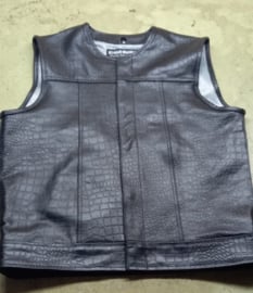 The Croc - Black Leather Vest - MC Vest