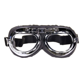 Goggles - RAF / Red Baron style - Classic Chrome De Luxe