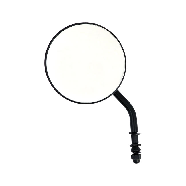 BLACK - 4" Round Mirror. - Short Stem