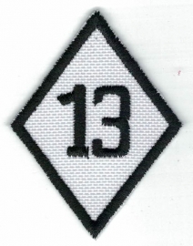 265 - Patch - Diamond 13 Black on White - Small