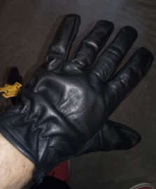 Gloves - Short Biker Gloves - BLACK Leather