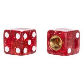 Valve Caps - Red Dice - Clear Glitter Red - TrikTopz