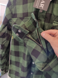 MotoShirt Para-Aramid Lumberjack Shirt - Black/Green