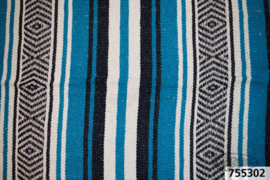 Mexican blanket -Blue White - Original Mexico