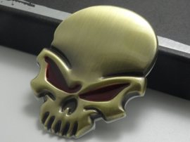 Red Eyed Brass Skull badge