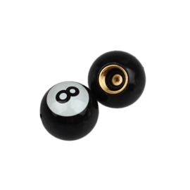 Valve Caps, 8 Ball - sold in pairs (new model)