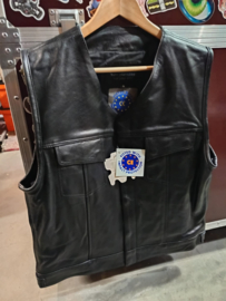 Leather MC-Vest - Cut Off - SOA - High V-cut neck V2.0