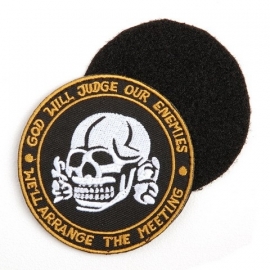 VELCRO PATCH - skull - GOD WILL JUDGE OUR ENEMIES * WE'LL ARRANGE THE MEETING