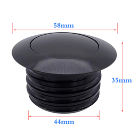 Gas Cap - Flush- BLACK - H-D