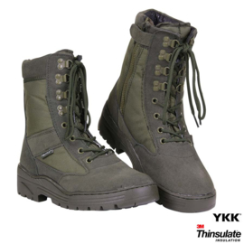 Sniper/Combat Boots - Army Green - Leather DeLuxe (Zipper)