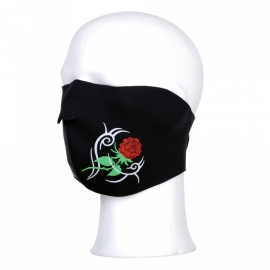 Lady Half Face Mask - Black & Roses