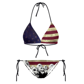 USA Skulls Flag Bikini - One Easy Size