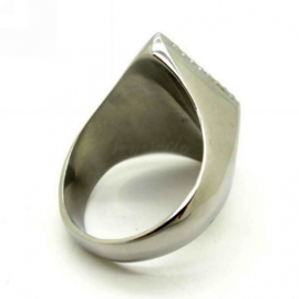 1% - One Percenter Ring - Black & Silver