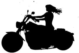 Garage Sticker - Lady Rider - DECAL LARGE