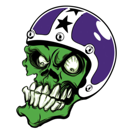 Lethal Threat - Zombie Skull Helmet - DECAL - STICKER