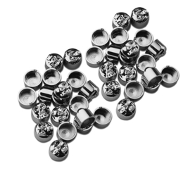 Skull Bolt Cover Set Chrome - 1/4" [pack of 20]