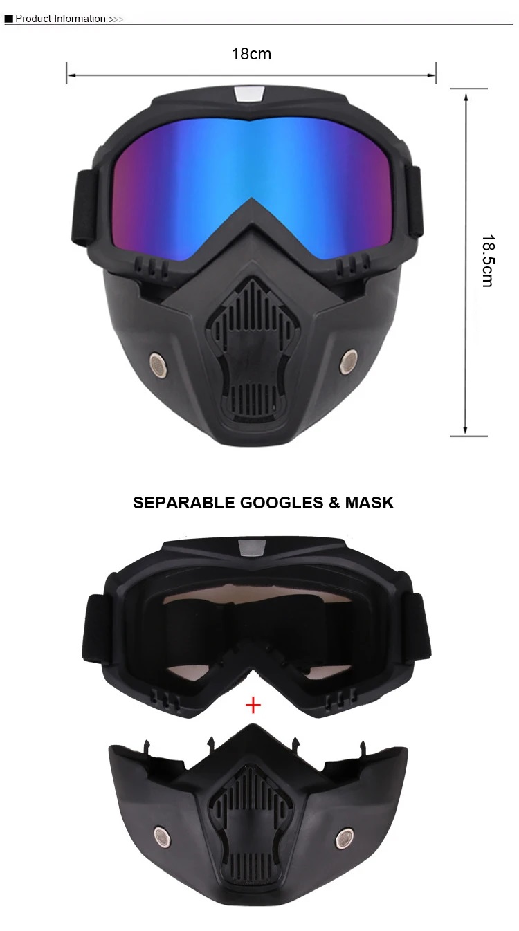 Shark-style - Full Face Mask with Goggles - IRIDIUM / BLUE MIRROR